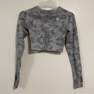 Women's Best Wear Camo Seamless Long Sleeve Crop Top Size Small